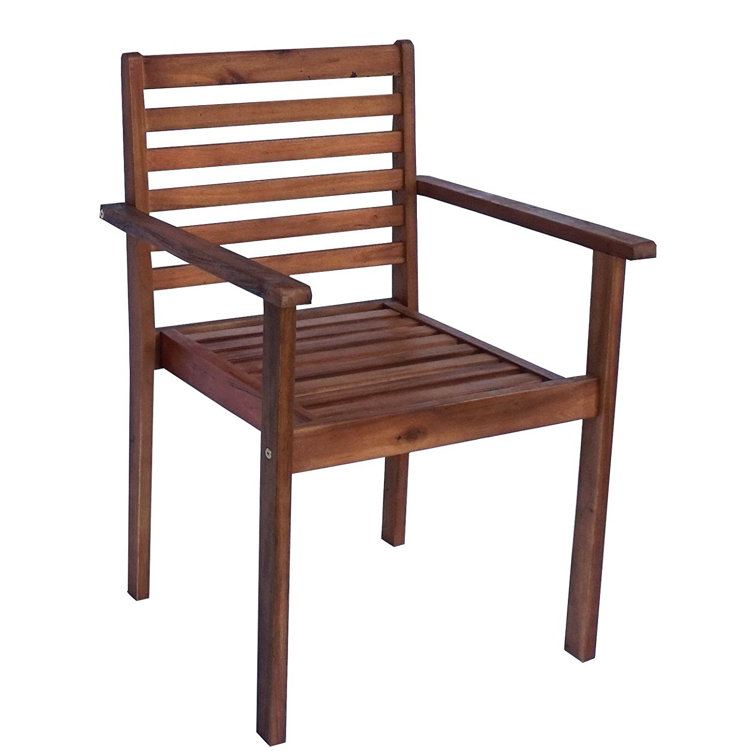 Zen Garden Eucalyptus Stackable Patio Dining Chair Wayfair Canada